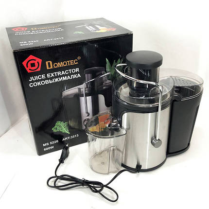 Електричний соковитискач Domotec MS-5220/3513 2 швидкості віджиму 600 W, соковитискач для моркви, фото 1