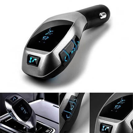 Автомобільний bluetooth fm модулятор X5 ВТ для автомагнітоли, mp3/фм трансмітер з дисплеєм, фото 1