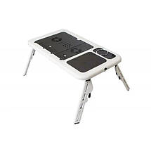 Складаний столик для ноутбука LD-09 E-Table, столик з охолодженням 2 USB кулера, Стіл підставка з вентиляцією, фото 5