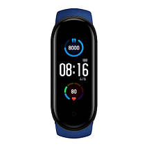 Фітнес браслет Smart Watch M5 Band Classic Black смарт годинник-трекер. Колір синій, фото 2