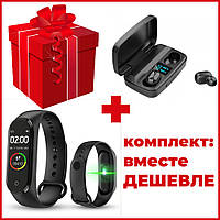 Комплект: Air J16 TWS Original + Smart Watch M5 Band Classic