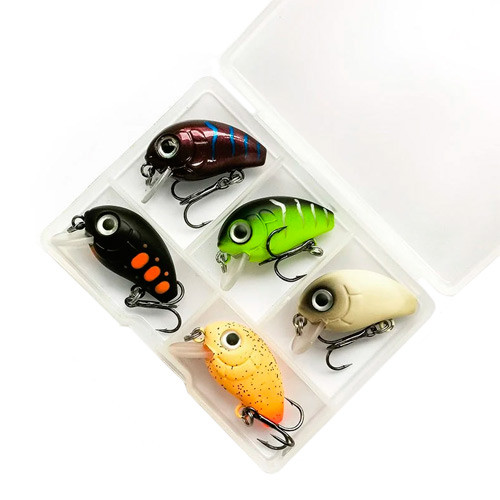 Набір воблерів кренків 5шт, приманка 2.8см 2г в коробці, фото 1