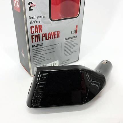 Автомобільний FM трансмітер модулятор H15 Bluetooth MP3, FM модулятор usb. Колір: чорний, фото 1