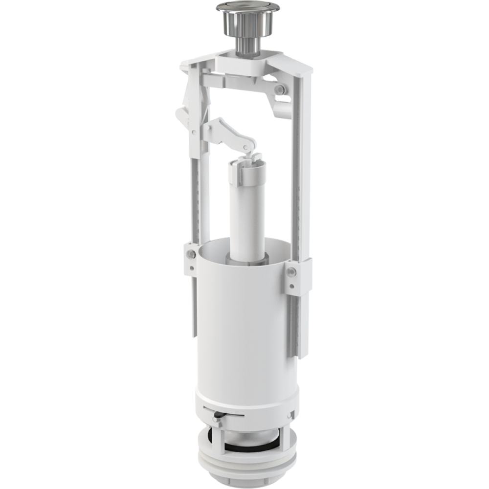 Зливний механізм для бачка з стоп-кнопкою AlcaPlast A2000-CHROM, фото 1