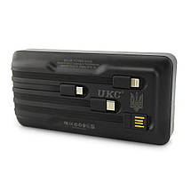 Портативний зарядний пристрій на 10000mAh, Power Bank на сонячній батареї, заряджання. Колір: чорний, фото 4