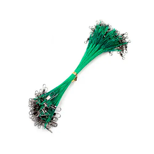 Повідок сталевий 25см 0.5мм, 20шт, з вертлюжком і застібкою, фото 1