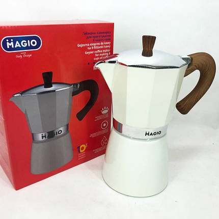 Гейзерна кавоварка Magio MG-1009 450 мл, гейзерна турка для кави, кавоварка гейзерного типу, фото 1