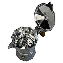 Кафеварка гейзерна Magio MG-1010 150 мл, гейзерна кавоварка для плити, кавник гейзерний, фото 4