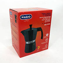 Кафеварка гейзерна Magio MG-1010 150 мл, гейзерна кавоварка для плити, кавник гейзерний, фото 6