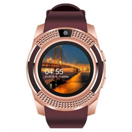 Розумні смарт-годинник Smart Watch V8. Колір: коричневый, фото 1