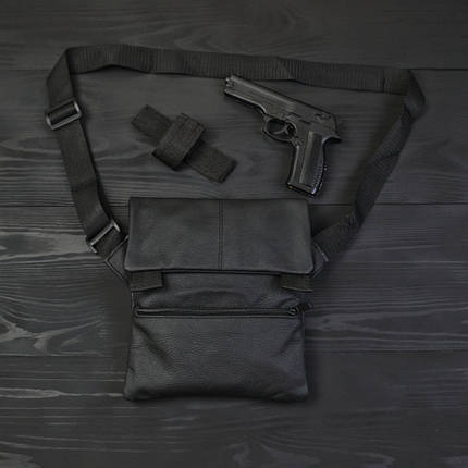 Набір 2В1. Шкіряна сумка з кобурою + ліхтарик професійний POLICE BL-X71-P50, фото 1