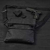 Набір 2В1. Шкіряна сумка з кобурою + ліхтарик професійний POLICE BL-X71-P50, фото 5