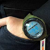 Чоловічий годинник Skmei 1025AG ARMY GREEN, армійський годинник протиударний. Колір: зелений, фото 5