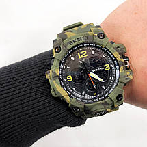 Годинник наручний чоловічий SKMEI 1155BCMGN GREEN CAMO, брендовий чоловічий годинник. Колір: зелений камуфляж, фото 2