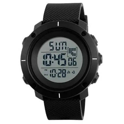 Годинник наручний чоловічий SKMEI 1213BK BLACK BIG SIZE, годинник тактичний протиударний. Колір: чорний, фото 1