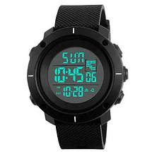 Годинник наручний чоловічий SKMEI 1213BK BLACK BIG SIZE, годинник тактичний протиударний. Колір: чорний, фото 4