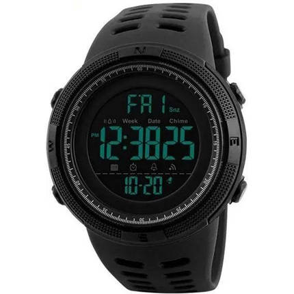 Годинник наручний чоловічий SKMEI 1251BK ALL BLACK, фірмовий спортивний годинник. Колір: чорний, фото 2