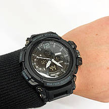 Годинник наручний чоловічий SKMEI 1343BK BLACK, годинник тактичний протиударний. Колір: чорний, фото 2