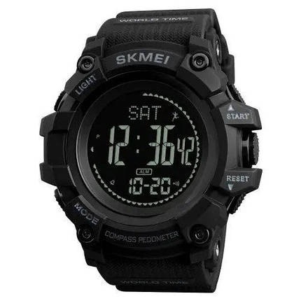 Годинник наручний чоловічий SKMEI 1356BK BLACK, фірмовий спортивний годинник. Колір: чорний, фото 1