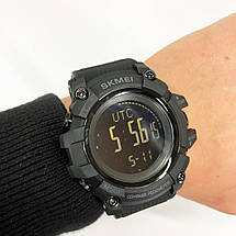 Годинник наручний чоловічий SKMEI 1356BK BLACK, фірмовий спортивний годинник. Колір: чорний, фото 2