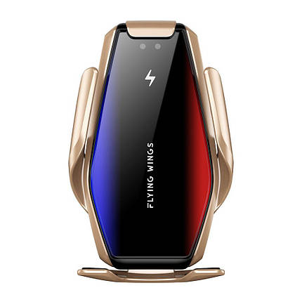 Автомобільний тримач S7 для телефону з швидкою зарядкою S7. Колір: золотий, фото 1