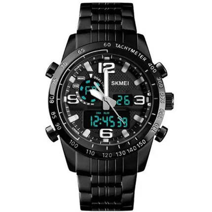 Годинник наручний чоловічий SKMEI 1453BK BLACK, армійський годинник протиударний. Колір: чорний, фото 2