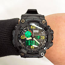 Годинник наручний чоловічий SKMEI 1520BK BLACK, армійський годинник протиударний. Колір: чорний, фото 2