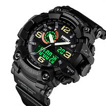 Годинник наручний чоловічий SKMEI 1520BK BLACK, армійський годинник протиударний. Колір: чорний, фото 3