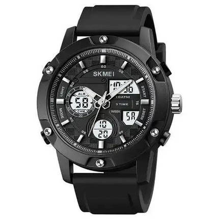 Годинник наручний чоловічий SKMEI 1757BKWT BLACK-WHITE, армійський годинник протиударний. Колір: чорний, фото 1