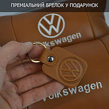 Набір подушок 2шт для автомобіля Volkswagen, з натуральної коричневої шкіри. Подушки на підголовник, фото 4