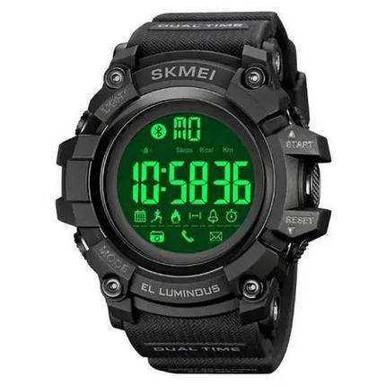 Годинник наручний чоловічий SKMEI 2053BK BLUETOOTH, BLACK, водонепроникний чоловічий годинник. Колір: чорний, фото 2