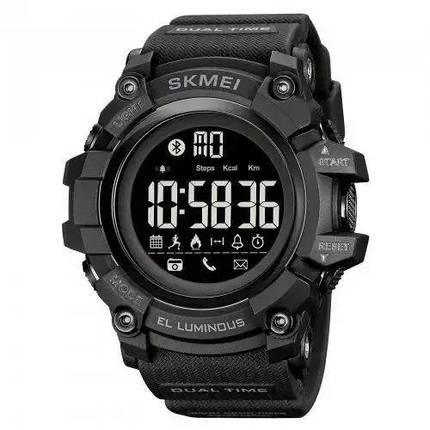 Годинник наручний чоловічий SKMEI 2053BK BLUETOOTH, BLACK, водонепроникний чоловічий годинник. Колір: чорний, фото 3