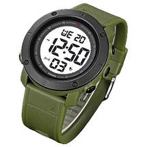 Годинник наручний чоловічий SKMEI 2122AGWT ARMY GREEN-WHITE, армійський годинник протиударний. Колір: зелений, фото 4