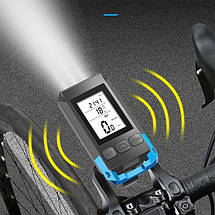 Велофара з комп'ютером та сигналом MT-088-T6, 450Lum, 18650 (2200mAh), кнопка, Освітлення для велосипеда, фото 6