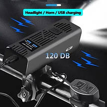 Велофара з сигналом Waterproof MT-007-T6 450Lum 18650 з виносною кнопкою Довговічний велосипедний ліхтар, фото 5