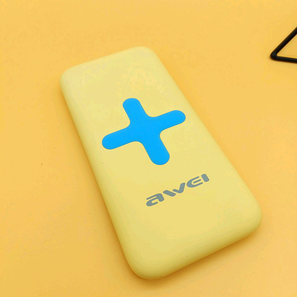 Power Bank AWEI P98K (Бездротова зарядка) 8000 mAh. Колір: жовтий, фото 1