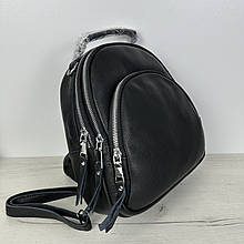 Компактний шкіряний рюкзак Lanvera с48-кт-2848 Чорний