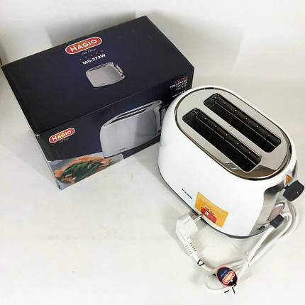 Тостер MAGIO MG-272W 750 Вт, тостер кухонний, тостери для дому, тостерниця, сендвіч-тостери. Колір: білий, фото 1