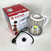Електрочайник Satori SGK-4105-WT 1.8 л 1500 Вт, стильний електричний чайник, чайники з підсвічуванням, фото 6