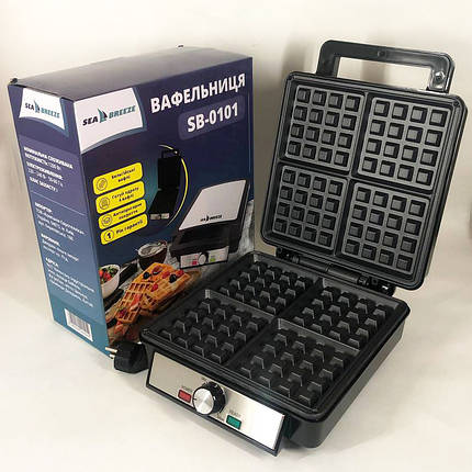 Електровафельниця для бельгійських вафель SeaBreeze SB-0101 1200 Вт, Якісна вафельниця для вафель, фото 1