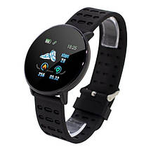 Фітнес трекер розумний смарт годинник UWatch 119 Plus з крокоміром. Колір: чорний, фото 5