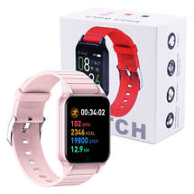 Смарт годинник Smart Watch T96 стильний із захистом від вологи та пилу з вимірюванням температура тіла. Колір: рожевий, фото 4