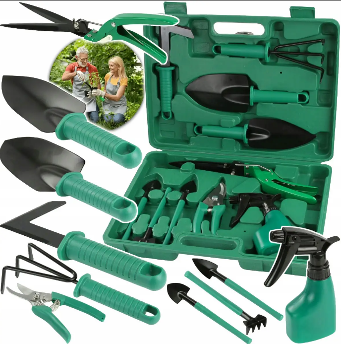Набір садових інструментів 10 в 1MAR-POL M83053, з валізою інвентар для городу та саду, фото 1