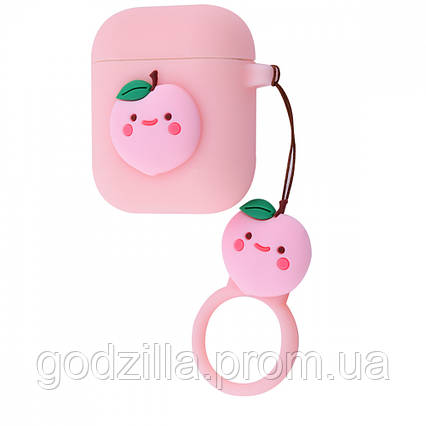 Чохол для AirPods рожевий з вишенькою