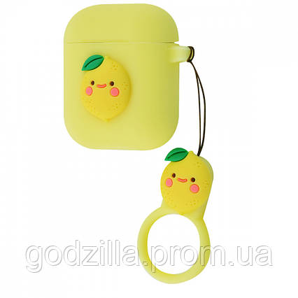 Чохол для AirPods силіконовий жовтий з лимончиком