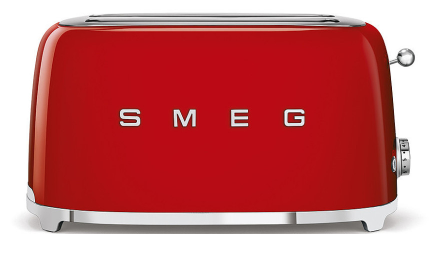 Глянцевий тостер із двома відділеннями Smeg TSF02RDEU дизайнерський тостер із піддоном для крихт
