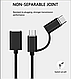 Адаптер OTG Robotsky 2 в 1 USB 3.0 Micro USB та USB Type-C з кабелем  Чорний, фото 2