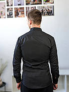 Сорочка Leo зі стійкою Чоловіча Чорна M, фото 4