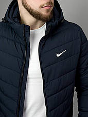 Чоловіча куртка Nike весна осінь, спортивна куртка Найк демісезонна з капюшоном синя, фото 5