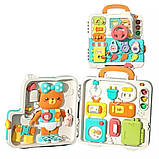 Дитячий ігровий розвиваючий бізіборд валізка для дітей з УКРАЇНСЬКОЮ ОЗВУЧКОЮ та підсвічуванням від 18 місяців, фото 2